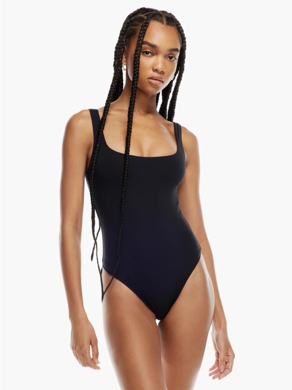 Babaton Black square neck black bodysuit size Small